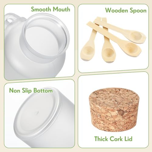 24 Mini Clear Jars with Spoons and Cork Lids - Image 5