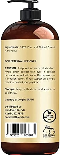 Handcraft Blends 16 Oz Sweet Almond Oil 100% Pure Premium Carrier Oil - Image 3