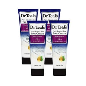 Dr. Teals Epsom Salt Foot Cream Gift Set (4 Pack, 8oz) - Moisturizes & Eases Pain