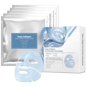 5ea Collagen Face Mask Sheets with Copper Peptide & Hyaluronic Acid for Anti-Aging