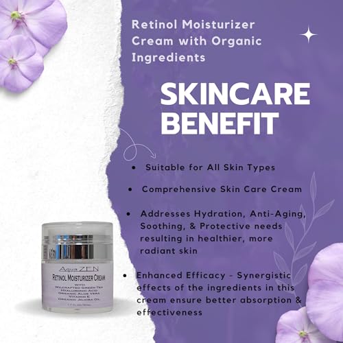 2.5% Retinol Moisturizer Cream with Green Tea, Hyaluronic Acid & Aloe - 1.7oz - Image 4