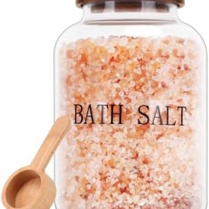 74 oz Glass Bath Salt Jar with Wooden Lid & Scoop