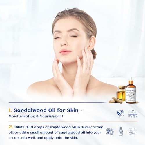 HIQILI 100ml Pure Sandalwood Essential Oil for Perfume, Diffuser, Soap Making - Image 3