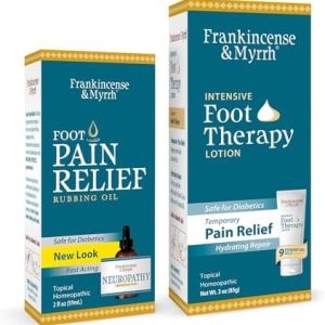Frankincense & Myrrh Foot Pain Relief Combo: Rubbing Oil (2 oz) & Lotion (3 oz)