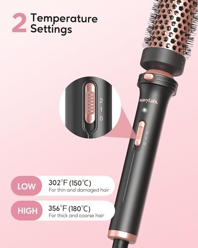 Wavytalk 1.5" Heated Round Brush, Detachable Head, Dual Voltage, Rose Gold - Image 4