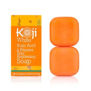Koji White Kojic Acid & Papaya Brightening Exfoliating Soap, Vegan, 2 Bars