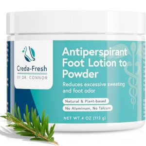 4oz Plant-Based Deodorizing Foot Powder and Moisturizing Lotion Set for Dry, Sweaty, Smelly Feet