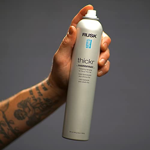 RUSK Extra-Hold Thickening Hairspray 10.6 oz UV Protection for Color-Treated Hair - Image 4