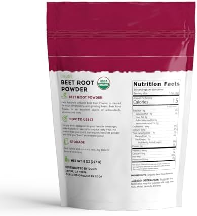 Kate Naturals Organic Beet Root Powder 8oz Smoothie Energy Boost Supplement - Image 6