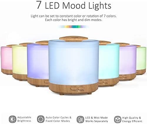 Yellow Wood Grain 1600 ML Essential Oil Diffuser 35-Hour Continuous Operation - Image 3