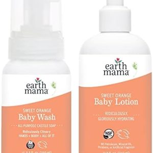 Sweet Orange Wash and Calendula Lotion Bathtime Bundle for Babies
