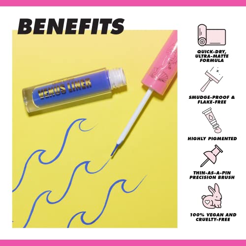 Lime Crime Oasis Cobalt Blue Liquid Eyeliner - Matte, Long-Lasting, Vegan & Cruelty-Free - Image 3