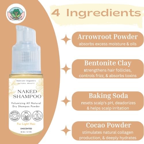 Organic Volumizing Dry Shampoo Powder for Dark Hair - 2.7 oz, Non-Aerosol - Image 2