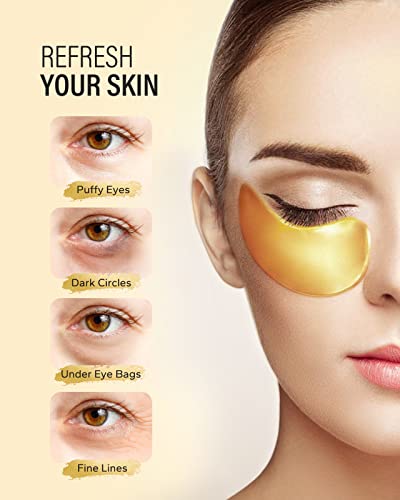 24K Gold Under Eye Patches 50 Count for Dark Circles and Puffiness - Image 2