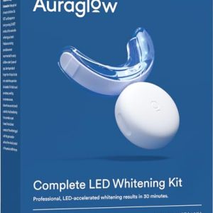 Auraglow Teeth Whitening Kit with LED Light & 35% Gel, 20+ Treatments