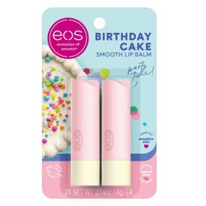 Eos Birthday Cake Shea Lip Balm Duo, Dermatologist Recommended, 0.28 oz Total