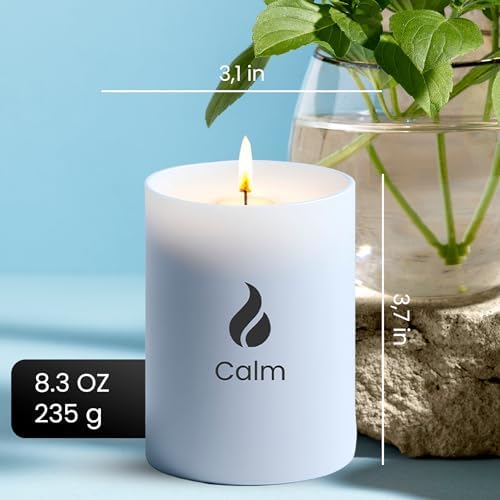 Calming Lavender Basil Jasmine Soy Candle 50 Hour Burn Time 8.3oz Aromatherapy Jar - Image 8