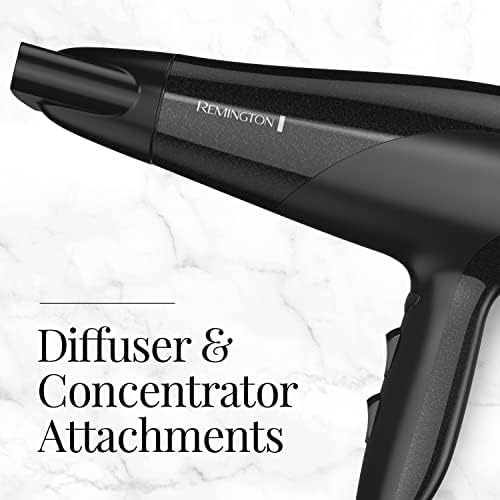 Remington Hair Dryer with Ceramic Ionic Tourmaline, Diffuser & Concentrator Set, Black - Image 4