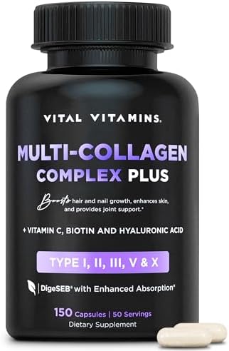 Vital Vitamins Multi Collagen Plus with Biotin, Vitamin C & Hyaluronic Acid - 150 Pills