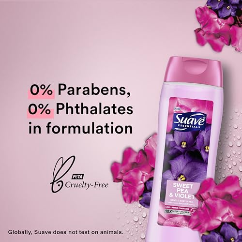 Suave Sweet Pea Violet Moisturizing Body Wash with Vitamin E 18 Fl Oz 6 Pack - Image 5