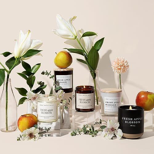 Fresh Apple Blossom Soy Candle | 9oz Amber Jar, 40+ Hour Burn Time, USA Made - Image 9