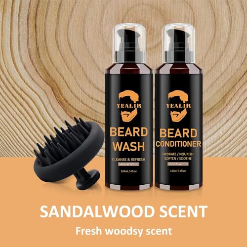 Premium Beard Wash Conditioner Brush Set Argan Jojoba Oils 8 Fl Oz - Image 6