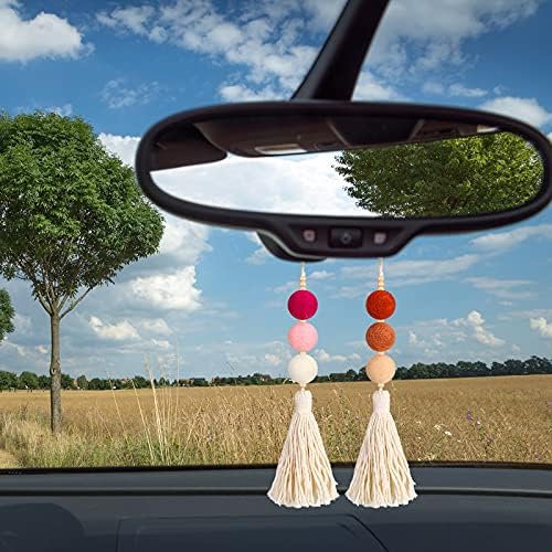 6 Aromatherapy Car Vent Clips with Felt Ball Diffusers and Decorative Tassels - Image 7