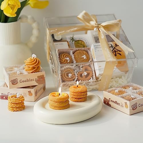 4-Pack Cookie-Shaped Scented Soy Wax Candles for Relaxation and Decor - Image 4