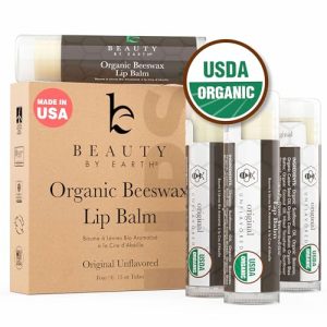 USDA Organic Lip Balm 4-Pack ? Natural, Unflavored, USA Made