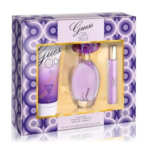 GUESS Girl Belle 3-Piece Perfume Gift Set 3.4oz EDT, 0.5oz Travel Spray, 6.7oz Lotion