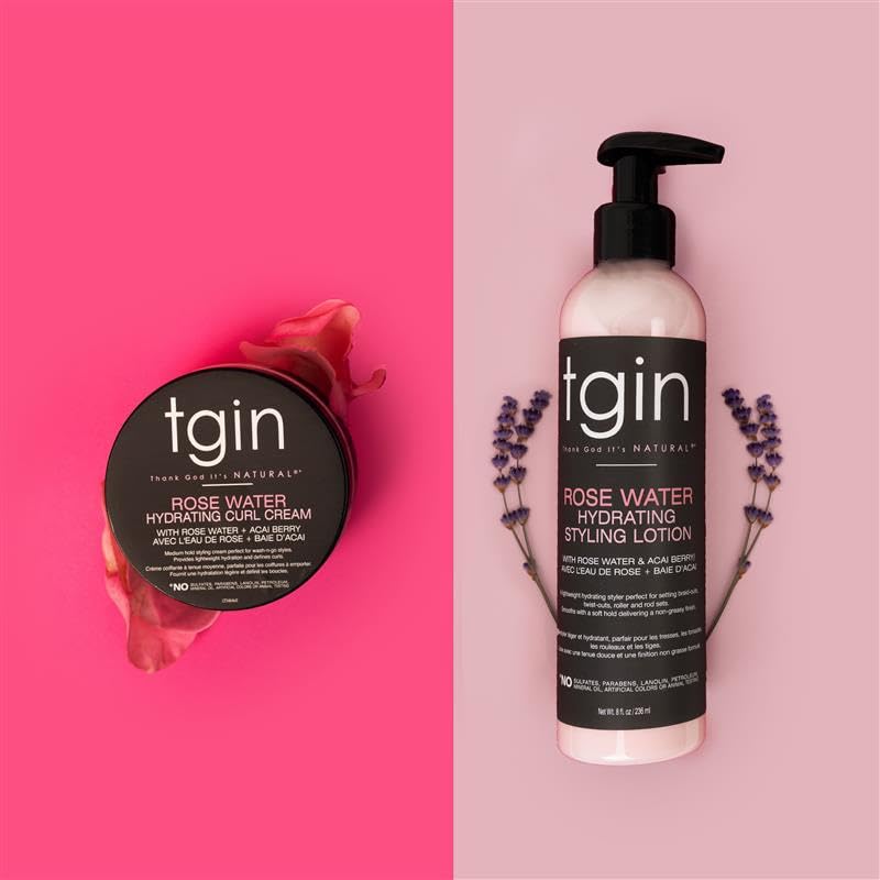 Tgin Rose Water Curl Cream and Styling Lotion Duo 8 oz for Low Porosity Hair - Image 3