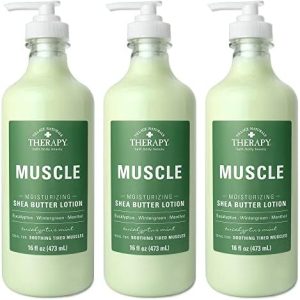 Village Naturals Therapy Eucalyptus Mint Muscle Lotion, 16 fl oz, Pack of 3