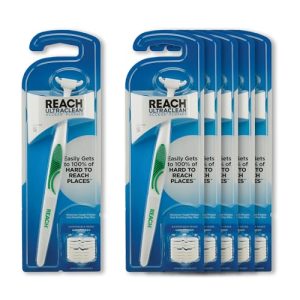 REACH Listerine Ultraclean Flosser Kit, 6-Pack, Unflavored, PFAS-Free Oral Care Tool