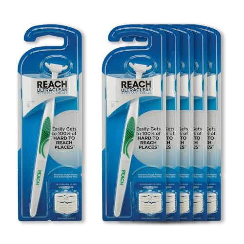 REACH Listerine Ultraclean Flosser Kit, 6-Pack, Unflavored, PFAS-Free Oral Care Tool