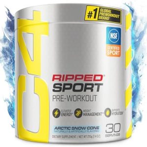 C4 Ripped Sport Arctic Snow Cone Pre Workout - NSF Certified, Sugar-Free, 30 Servings