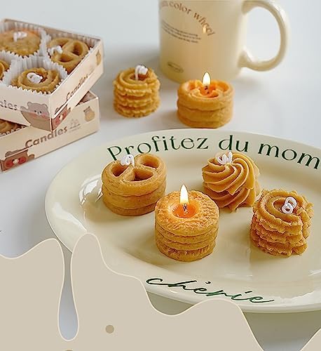 4-Pack Cookie-Shaped Scented Soy Wax Candles for Relaxation and Decor - Image 3