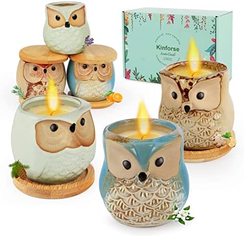 6-Pack Owl Scented Candles for Women Birthday Gifts Aromatherapy Relaxing Home Decor