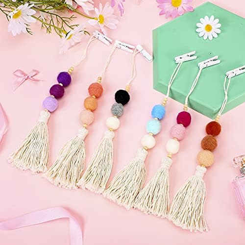 6 Aromatherapy Car Vent Clips with Felt Ball Diffusers and Decorative Tassels - Image 4