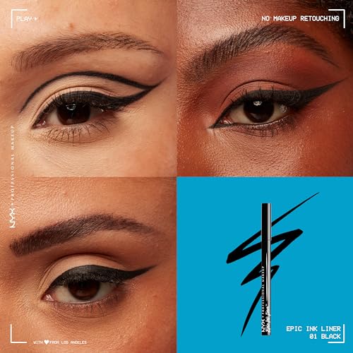 NYX Epic Ink Liner - Waterproof Black Liquid Eyeliner, Vegan Formula - Image 4