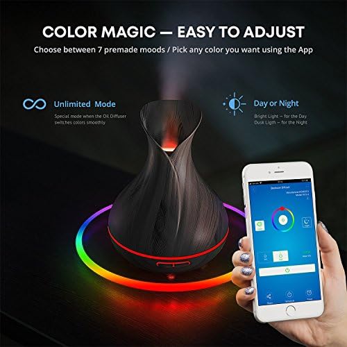 Smart WiFi Essential Oil Diffuser Humidifier 400ml with Alexa Google Home Control - Image 3