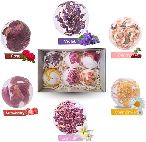 Floral Aromatherapy Bath Bomb Set, 6 Scents - Image 6
