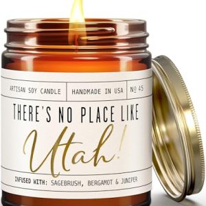 Hand-Poured Utah Scented Candle Sagebrush Bergamot Juniper 9oz