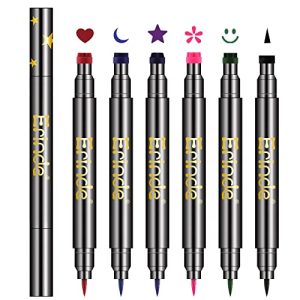 Erinde 6-Color Waterproof Double-Headed Eyeliner Stamp Set for Creative Makeup