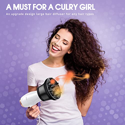 Universal Adjustable Hair Dryer Diffuser for Curly, Wavy, Frizzy Hair (1.4-2.6 in) - Image 2