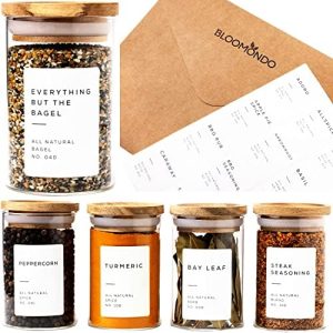 160 Waterproof Spice Jar Labels with Blank & Expiry Options