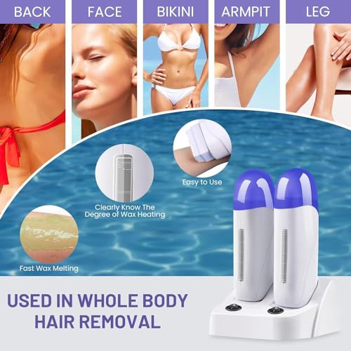 Subay 110V Roll-On Wax Warmer for Body Hair Removal, Double Cartridges - Image 2