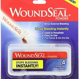 WoundSeal Topical Powder for Cuts, Scrapes, Abrasions - 4 Single Use Packets