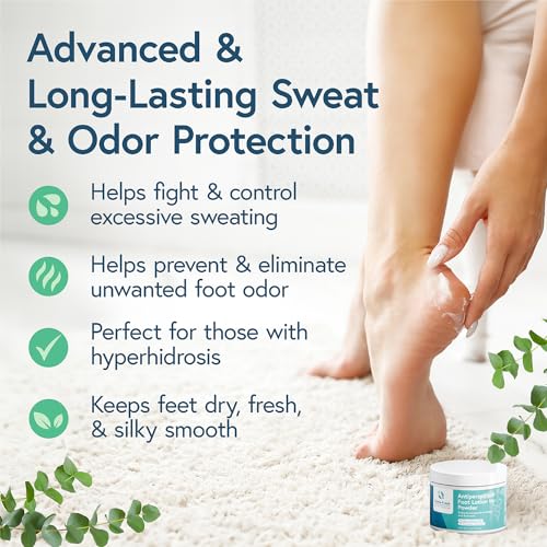 4oz Plant-Based Deodorizing Foot Powder and Moisturizing Lotion Set for Dry, Sweaty, Smelly Feet - Image 3
