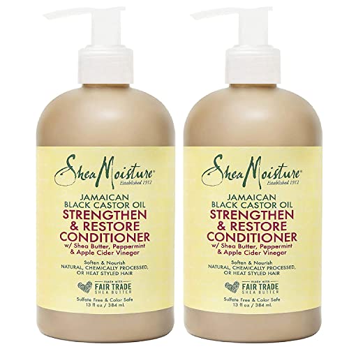 SheaMoisture Jamaican Black Castor Oil Conditioner 13 oz, Sulfate-Free, Value Pack of 2