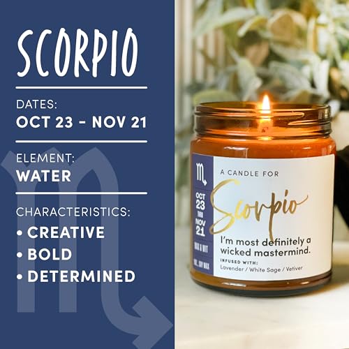 WAX & WIT Scorpio Zodiac Candle Gifts for Women - Birthday Gifts - Image 2